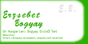 erzsebet bogyay business card